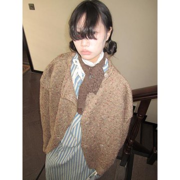 3months復古小眾長袖針織開衫2025新款美拉德穿搭設計感毛衣外套