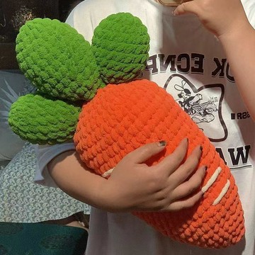 材料包🍋手工diy冰條線粗毛線胡蘿蔔可愛抱枕編織材料包解悶沙發擺件鉤織 手工藝毛線鉤針編織 抱枕手做解悶交換禮物