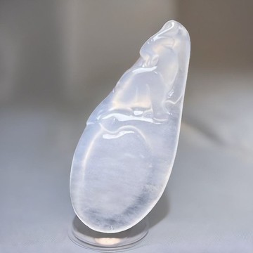 冰種翡翠巧雕一鹿有您 | 天然緬甸玉A貨翡翠 | 送禮