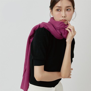 桃紫 | 經典素面 喀什米爾圍巾