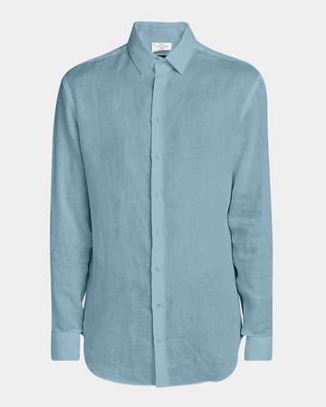Men's Classic Solid Linen Sport Shirt