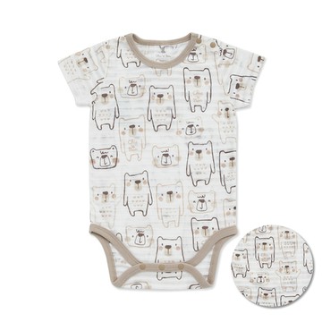 熊愛你短袖內衣兔裝(天絲棉橫紋單面布)