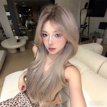 韓星同款💖【海狸】假髮女升級仿真工藝中分氛圍感發根染長卷發假髮套全頭套ICDJ