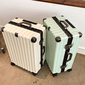 ??新品鋁框拉桿箱旅行箱密碼箱靜音萬向輪男女學生行李箱2024新款