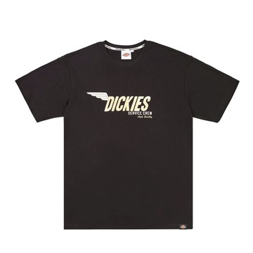Dickies男女款黑色吸濕透氣胸前品牌Logo印花休閒短袖T恤|DK0A87S3BLK