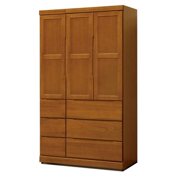 【唯熙傢俱】錢錢樟木色4x7尺衣櫃