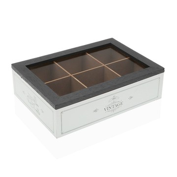 《VERSA》6格木質茶包收納盒-英式-- 咖啡包收納盒 防塵收納盒 茶具