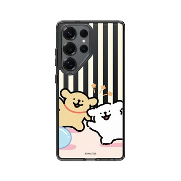 Galaxy S25 Ultra Clear 酷墨灰 - Maltese線條小狗 - 跟線條小狗一起玩吧