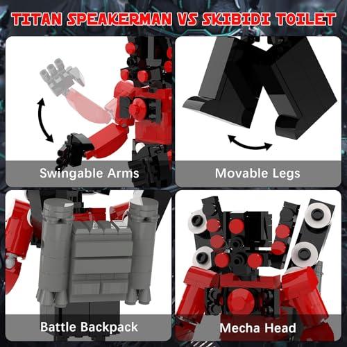 ICEBRICKS Titan Speakerman Building Block Set Skibidi Toilet Action Figure  Speakerman Building Kits Funny Role Play Toilet Battle Robot Toys Model