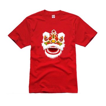 獅字 獅頭 舞獅 醒獅 中國文化 演出 隊服 短袖 T恤 衣服 可加名