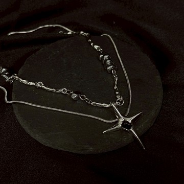 ☆LimeLight☆ 液態 十字星 十字架 層次 搭配 飾品 項鍊 男生項鍊 女生項鍊 ACC-B14003