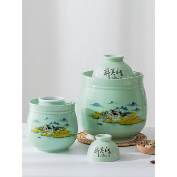 泡菜壇子家用陶瓷密封罐好看四川腌菜壇子土陶加厚酸菜壇子咸菜罐