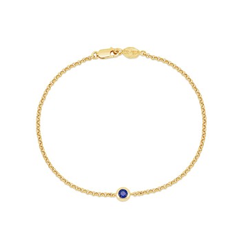 9k Round 3mm Sapphire Dewdrop Chain Bracelet