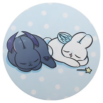 YENDAR 研達 ㄇㄚˊ幾兔 天使&惡魔兔吸水杯墊  直徑11cm  午睡款  1個