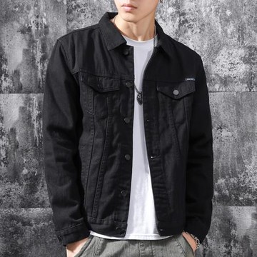 日系純色牛仔外套男生韓版潮流夾克潮牌ins寬松百搭簡約休閑上衣