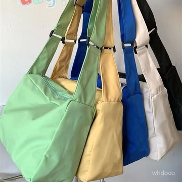 👜 卿選好物 👜【14.7萬人收藏】尼龍布休閒純色百搭學生包文藝寬肩帶男女複古日係ins單肩斜挎包