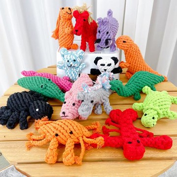 狗狗玩具繩結磨牙繩子狗拔河寵物小狗咬繩幼犬拉扯耐咬潔齒貓咪球