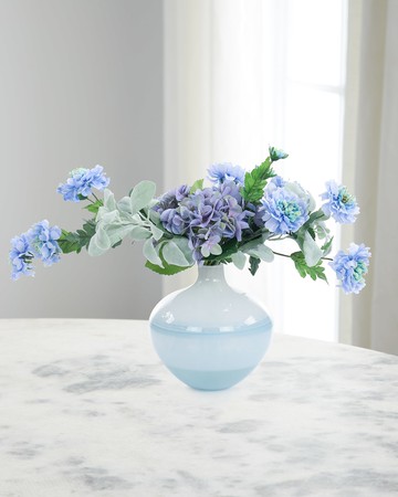 Sky Shadows 17" Faux Floral Arrangement in Glass Vase