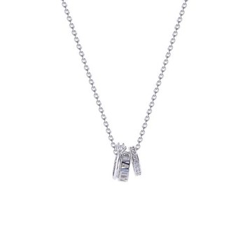 【ANGEL】定情之戒三環圈圈鈦鋼項鍊(銀色)