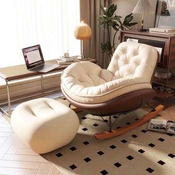 搖椅成人家用陽臺休閒搖椅客廳輕奢單人搖椅設計師懶人躺椅沙發椅