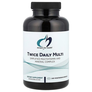 Designs For Health, Twice Daily Multi，240 粒素食膠囊