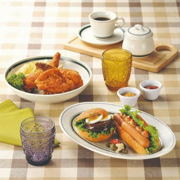 日本製 KOYO 復古滾邊 26.6cm 橢圓盤 墨綠