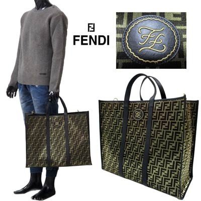 フェンディ Fendi メンズ 鞄 バッグ トートバッグ ロゴ ユニセックス可 総柄ffズッカ柄 レザーロゴワッペン付きビッグトートバッグ R 91a 通販 Lineポイント最大0 5 Get Lineショッピング