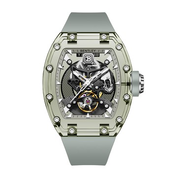 BENTLEY 賓利 THE LUMINA 幻影系列 BL-70-11 自動上鍊 水晶錶殼 鏤空 氟矽膠 夜光 機械錶