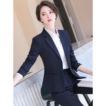 藍色西裝外套女2025新款春秋酒店前臺氣質正裝西服職業套裝工作服