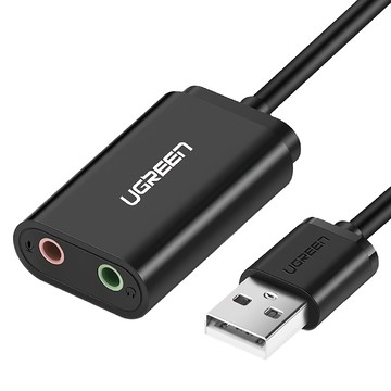 UGREEN 綠聯 USB音效卡 黑色  1個