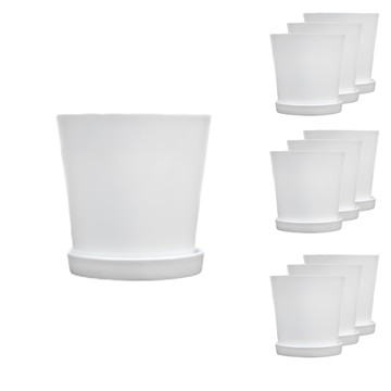 Damdda 基本 迷你 花盆  白色的  110 x 82 x 110 毫米  10個