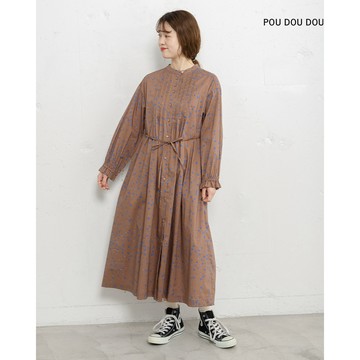 【POU DOU DOU】摩卡小碎花印花洋裝 PPX34855