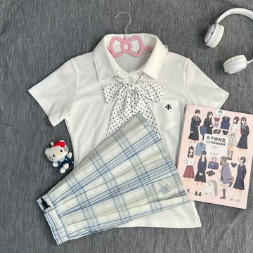 【台灣】Glove 鈴芽學院 JK 原創 POLO衫 制服 校供 百搭 夏季 新品 學院風 收腰 刺繡 襯衫 女 shi