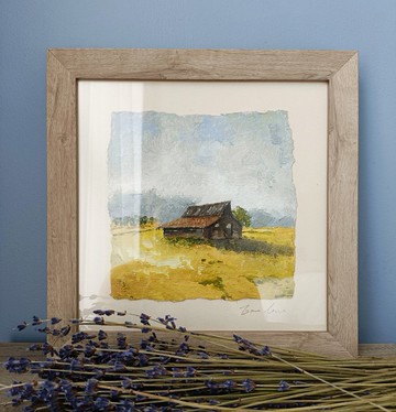 法國山嵐小屋油畫創作.