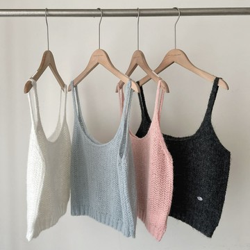 「FOR GIRLS」歐膩日常 針織細肩小背心（4colors）細肩背心 外搭 疊穿 女生上衣 背心 針織 無袖