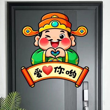 隔日達 馬年大吉🚚馬年馬上暴富財神爺玻璃貼紙店鋪春節櫥窗佈置裝飾貼畫貼紙防水貼