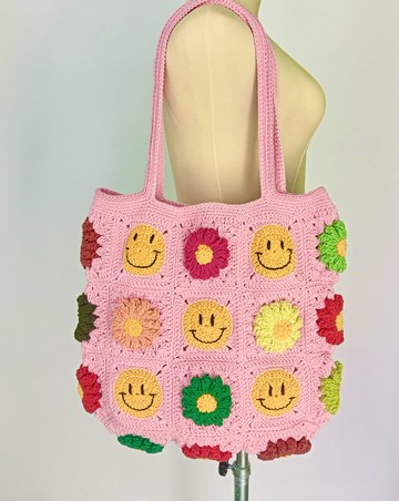 紮染繩編織包 Granny Square 花朵造型