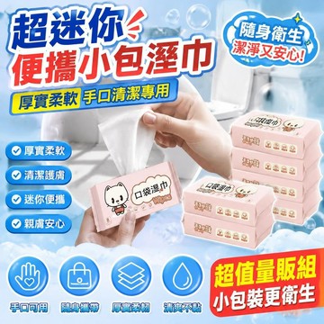 免運🚀迷你濕紙巾 濕紙巾 純水濕紙巾 口袋型濕巾 小包濕紙巾 濕巾 隨身包濕紙巾 擦手巾 出遊/野餐/露營 隨身濕巾