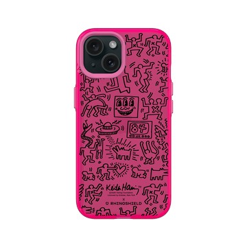 iPhone 15 Clear 粉漾桃 - Keith Haring - Line Art