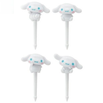 asdfkitty*大耳狗造型食物叉4入 便當裝飾叉 宴會點心叉 水果叉-日本正版商品