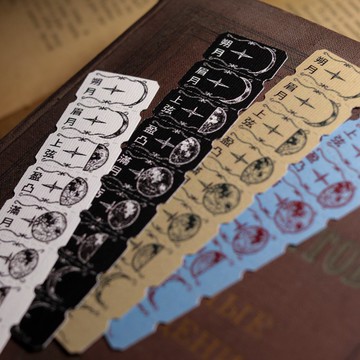 仿標籤風紙格質貼紙 月相