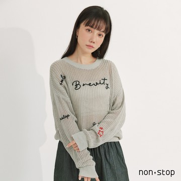 non-stop 日常片語鏤空針織衫-2色