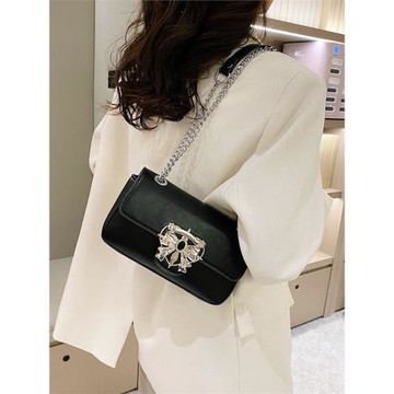 小眾鏈條腋下包包女2023新款高級感鎖扣單肩斜挎包立體蝴蝶結女包