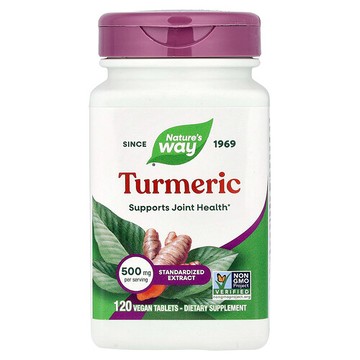 Nature's Way, 姜黃，500 毫克，120 片全素片