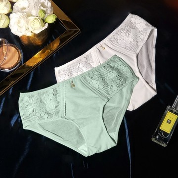【曼黛瑪璉】Marie One 低腰平口內褲(湖綠/牙白)