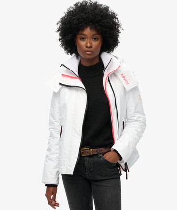 Superdry Women's Hooded Mountain Windbreaker Jacket White Size: 8