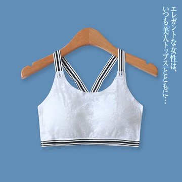 美背文胸夏新款外貿時尚百搭無鋼圈全罩杯條紋松緊蕾絲內衣10809