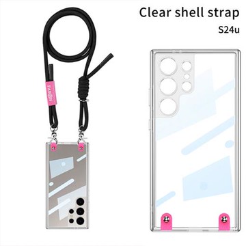 三星S24ultra手機殼新款超薄軟殼全包防摔S25Ultra保護套硅膠網紅時尚透明斜挎背帶掛繩外殼女款韓國S23Ultra