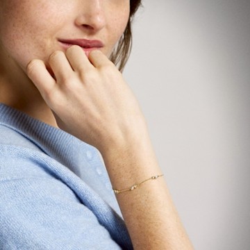 FOSSIL Ellis 星閃軌跡黃銅手鍊-金色 JA7288710