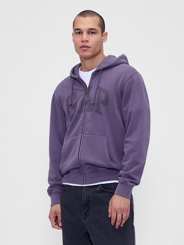 男女同款 Logo刺繡/印花連帽外套-紫色